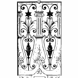 Iron grille panel