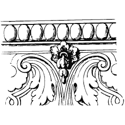 Egg and dart cornice frieze
