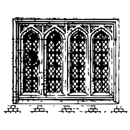 Four-light traceried window