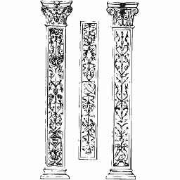 Foliate pilaster pair