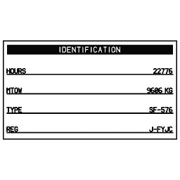 Aircraft identification plate 21