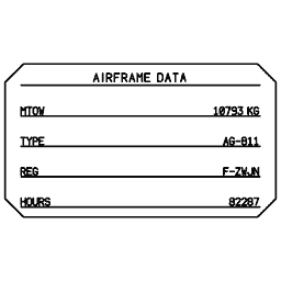 Aircraft identification plate 22