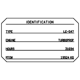 Aircraft identification plate 25