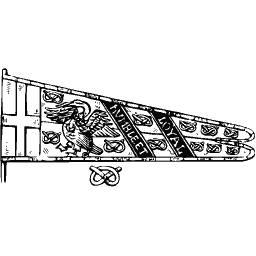 Heraldic pennon with eagle