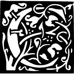 Interlaced initial with knotted stems 01