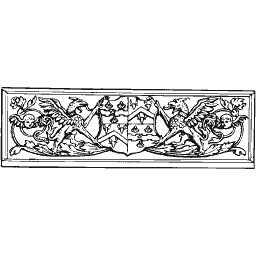 Frieze with griffins and shield