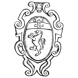Oval cartouche with lion