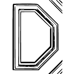 D-shaped double-line frame
