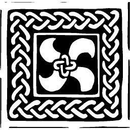 Plaited frame around a pinwheel