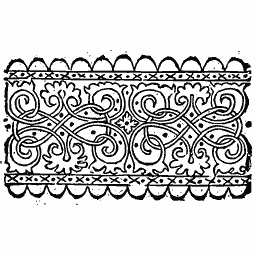 Scrolled band with dotted edge