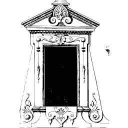Pedimented door frame
