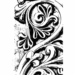 Carved leaf scroll corner