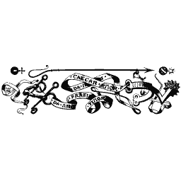 Lettered scroll with instruments headpiece