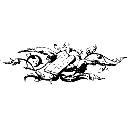 Ruled tablet among scrolls headpiece