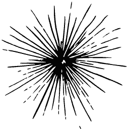 Radiating needle burst