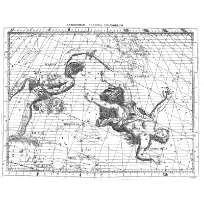 Perseus and Andromeda star chart