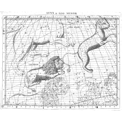 Lynx and Leo Minor star chart