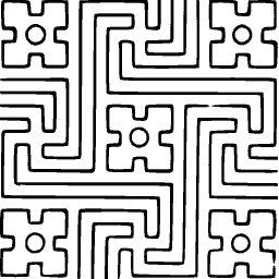 Greek key cross panel 02