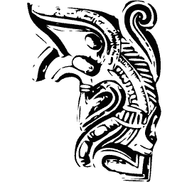 Beast-headed scroll