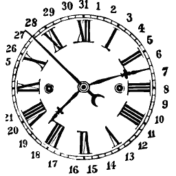 Calendar clock dial