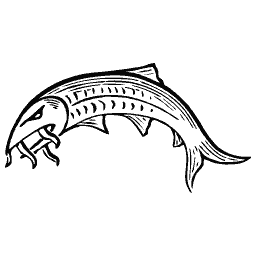 Dolphin with cross crosslets