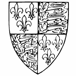Quartered shield with lions and lilies