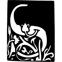 Crescent stroke with a flower head