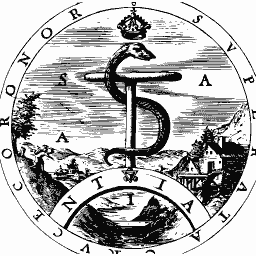Anchor entwined with a serpent