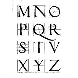 Constructed roman capitals