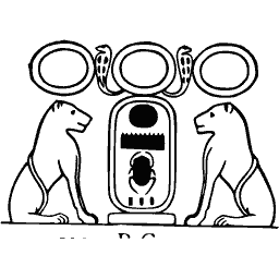Cartouche with seated lions