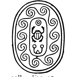 Scarab seal with a beetle and scrolls