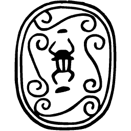 Scarab seal with a beetle in scrolls