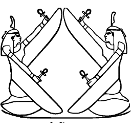 Crossed standards emblem