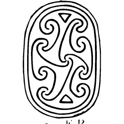Triangle scroll scarab seal