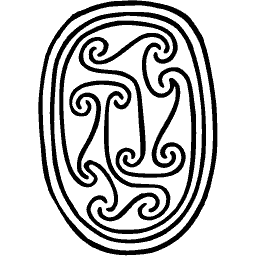 Running scroll scarab seal