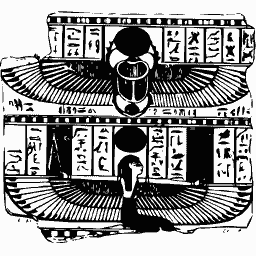 Winged scarab panel