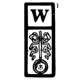 Panel with the letter W
