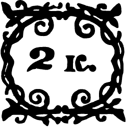 Numeral in a scrolled frame