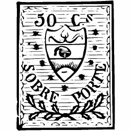 Shield above laurel branches