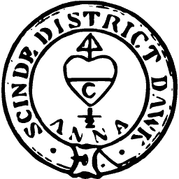 Heart device in a lettered circle