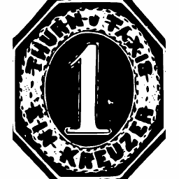 Numeral one in an octagon