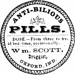Anti-bilious pills label