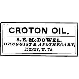 Croton oil label