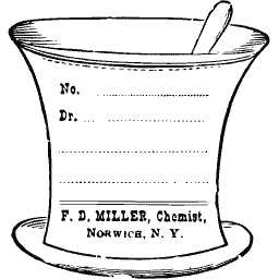 Mortar shaped prescription label