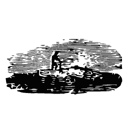 Man in a boat at night