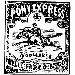 Express rider on a galloping horse