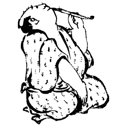 Figure with head thrown back