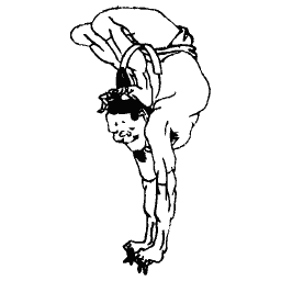 Acrobat bending backward
