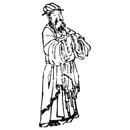 Standing figure with a scroll