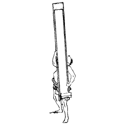 Man carrying a long beam